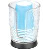 imagemDesign PlasticSteel Compact Small Disposable Paper Cup Dispenser Storage Holder for Rinsing Cups on Bathroom Vanity Countertops  Rain Collection  ClearBlack