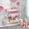 imagemDesign 3Tier Metal Frame Vertical Toy Storage Organizer Cart for ChildKids Bedroom Toy Room Playroom  Holds Toys Crayons Building Blocks Puzzles Crafts Books Blankets  PinkWhite