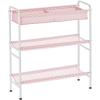 imagemDesign 3Tier Metal Frame Vertical Toy Storage Organizer Cart for ChildKids Bedroom Toy Room Playroom  Holds Toys Crayons Building Blocks Puzzles Crafts Books Blankets  PinkWhite