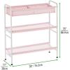 imagemDesign 3Tier Metal Frame Vertical Toy Storage Organizer Cart for ChildKids Bedroom Toy Room Playroom  Holds Toys Crayons Building Blocks Puzzles Crafts Books Blankets  PinkWhite