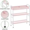 imagemDesign 3Tier Metal Frame Vertical Toy Storage Organizer Cart for ChildKids Bedroom Toy Room Playroom  Holds Toys Crayons Building Blocks Puzzles Crafts Books Blankets  PinkWhite