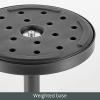 imagemDesign Glass Top SideEnd Drink Table  Tall Modern Round Accent Metal Nightstand Furniture for Living Room Dorm Home Office and Bedroom  9quot Round  Matte Black