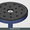imagemDesign Glass Top SideEnd Drink Table  Tall Modern Round Accent Metal Nightstand Furniture for Living Room Dorm Home Office and Bedroom  9quot Round  Cobalt Blue
