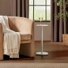 imagemDesign Glass Top SideEnd Drink Table  Tall Modern Round Accent Metal Nightstand Furniture for Living Room Dorm Home Office and Bedroom  9quot Round  Matte White