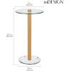 imagemDesign Glass Top SideEnd Drink Table  Tall Modern Round Accent Wood Nightstand Furniture for Living Room Dorm Home Office and Bedroom  12quot Round  ClearNatural