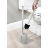 imagemDesign Hidden Plunger and Brush Set for Toilet Bowl  Brush Cleaner and Plunger Combo with Holder Caddy for Bathroom  Modern Toilet Brush and Plunger Set  Aura Collection  Light Gray