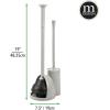 imagemDesign Hidden Plunger and Brush Set for Toilet Bowl  Brush Cleaner and Plunger Combo with Holder Caddy for Bathroom  Modern Toilet Brush and Plunger Set  Aura Collection  Light Gray
