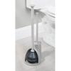 imagemDesign Hidden Plunger and Brush Set for Toilet Bowl  Brush Cleaner and Plunger Combo with Holder Caddy for Bathroom  Modern Toilet Brush and Plunger Set  Aura Collection  Light Gray