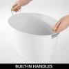 imagemDesign Large Metal Beverage Tub Oval Cooler for Beer Wine Ice and Drinks  Portable 475 Gallon18 Liter Cold Drink Trough for Parties  Steel Bin Bucket Stand with Bamboo Handles 2 Pack White