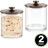 imagemDesign Medium Modern Apothecary Storage Organizer Canister Jars  Acrylic Containers for Bathroom Organization Holder for Vanity Counter Makeup Table Lumiere Collection 2 Pack ClearBronze