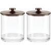imagemDesign Medium Modern Apothecary Storage Organizer Canister Jars  Acrylic Containers for Bathroom Organization Holder for Vanity Counter Makeup Table Lumiere Collection 2 Pack ClearBronze