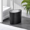 imagemDesign Metal Modern Oval Small 18 Gallon 69 Liter Trash Can Wastebasket for Bathroom Bedroom Holds Garbage Waste Paper Recyclables  Mirri Collection  Black
