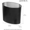 imagemDesign Metal Modern Oval Small 18 Gallon 69 Liter Trash Can Wastebasket for Bathroom Bedroom Holds Garbage Waste Paper Recyclables  Mirri Collection  Black