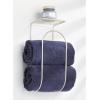 imagemDesign Modern Metal Wire Wall Mount Towel Rack Holder and Organizer with Storage Shelf  for Bathroom Towels Washcloths Hand Towels  Decorative Curved Design  Satin