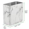 imagemDesign Small Metal 24 Gallon Trash Can Wastebasket Garbage Bin for Bathroom  Mini Slim Rubbish Waste Bin for Master or Guest Bath Bedroom Garage Laundry Room or Playroom Black Pack of 1Marble