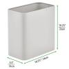 imagemDesign Small Metal 24 Gallon Trash Can Wastebasket Garbage Bin for Bathroom  Mini Slim Rubbish Waste Bin for Master or Guest Bath Bedroom Garage Laundry Room or Playroom Black Pack of 1Light Gray
