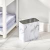 imagemDesign Small Metal 24 Gallon Trash Can Wastebasket Garbage Bin for Bathroom  Mini Slim Rubbish Waste Bin for Master or Guest Bath Bedroom Garage Laundry Room or Playroom Black Pack of 1Marble