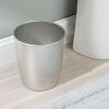 imagemDesign Small Steel Round Trash Can Bucket  15 Gallon Wastebasket Garbage Container Bin for Bathroom Powder Room Bedroom Kitchen Home Office  Hamill Collection  Matte Satin