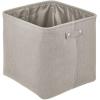 imagemDesign Soft Cotton Fabric Bathroom Storage Bin with Handles  Organizer for Towels Toilet Paper Rolls  for Closets Cabinets Shelves  Textured Weave 2 Pack  Light Gray