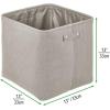 imagemDesign Soft Cotton Fabric Bathroom Storage Bin with Handles  Organizer for Towels Toilet Paper Rolls  for Closets Cabinets Shelves  Textured Weave 2 Pack  Light Gray