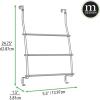 imagemDesign Stainless Steel BathShower Over Door Caddy Hanging Storage Organizer 2Tier Rack with 6 Hooks and 2 Baskets  Holder for Soap Shampoo Loofah Body Wash Omni Collection Satin