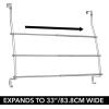 imagemDesign Stainless Steel BathShower Over Door Caddy Hanging Storage Organizer 2Tier Rack with 6 Hooks and 2 Baskets  Holder for Soap Shampoo Loofah Body Wash Omni Collection Satin