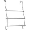 imagemDesign Stainless Steel BathShower Over Door Caddy Hanging Storage Organizer 2Tier Rack with 6 Hooks and 2 Baskets  Holder for Soap Shampoo Loofah Body Wash Omni Collection Satin