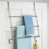 imagemDesign Stainless Steel BathShower Over Door Caddy Hanging Storage Organizer 2Tier Rack with 6 Hooks and 2 Baskets  Holder for Soap Shampoo Loofah Body Wash Omni Collection Satin