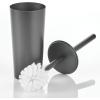 imagemDesign Stainless Steel Toilet Bowl Brush and Holder Set Modern Metal Compact Storage Organizer Cleaner Scrubber for Toilet  Heavy Duty Cleaning Plunger for Bathroom Mirri Collection Graphite