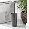 imagemDesign Stainless Steel Toilet Bowl Brush and Holder Set Modern Metal Compact Storage Organizer Cleaner Scrubber for Toilet  Heavy Duty Cleaning Plunger for Bathroom Mirri Collection Graphite