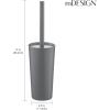 imagemDesign Stainless Steel Toilet Bowl Brush and Holder Set Modern Metal Compact Storage Organizer Cleaner Scrubber for Toilet  Heavy Duty Cleaning Plunger for Bathroom Mirri Collection Graphite