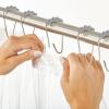 imagemDesign Steel Metal EasyGlide Roller Ball Shower Curtain Rings  Bathroom Shower Curtain and Curtain Liner Rolling Ring Hooks for Shower Rod Guest Bath and Powder Room  12 Rings  Gray