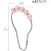 imagemDesign Steel Metal EasyGlide Roller Ball Shower Curtain Rings  Bathroom Shower Curtain and Curtain Liner Rolling Ring Hooks for Shower Rod Guest Bath and Powder Room  12 Rings  Light Pink