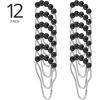 imagemDesign Steel Metal EasyGlide Roller Ball Shower Curtain Rings  Bathroom Shower Curtain and Curtain Liner Rolling Ring Hooks for Shower Rod Guest Bath and Powder Room  12 Rings  Black