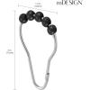 imagemDesign Steel Metal EasyGlide Roller Ball Shower Curtain Rings  Bathroom Shower Curtain and Curtain Liner Rolling Ring Hooks for Shower Rod Guest Bath and Powder Room  12 Rings  Black