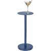 imagemDesign Glass Top SideEnd Drink Table  Tall Modern Round Accent Metal Nightstand Furniture for Living Room Dorm Home Office and Bedroom  9quot Round  Cobalt Blue