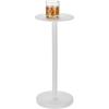 imagemDesign Glass Top SideEnd Drink Table  Tall Modern Round Accent Metal Nightstand Furniture for Living Room Dorm Home Office and Bedroom  9quot Round  Matte White
