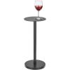 imagemDesign Glass Top SideEnd Drink Table  Tall Modern Round Accent Metal Nightstand Furniture for Living Room Dorm Home Office and Bedroom  9quot Round  Matte Black