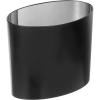 imagemDesign Metal Modern Oval Small 18 Gallon 69 Liter Trash Can Wastebasket for Bathroom Bedroom Holds Garbage Waste Paper Recyclables  Mirri Collection  Black