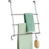 imagemDesign Stainless Steel BathShower Over Door Caddy Hanging Storage Organizer 2Tier Rack with 6 Hooks and 2 Baskets  Holder for Soap Shampoo Loofah Body Wash Omni Collection Satin