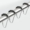 imagemDesign Steel Metal EasyGlide Roller Ball Shower Curtain Rings  Bathroom Shower Curtain and Curtain Liner Rolling Ring Hooks for Shower Rod Guest Bath and Powder Room  12 Rings  Black