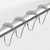 imagemDesign Steel Metal EasyGlide Roller Ball Shower Curtain Rings  Bathroom Shower Curtain and Curtain Liner Rolling Ring Hooks for Shower Rod Guest Bath and Powder Room  12 Rings  Gray