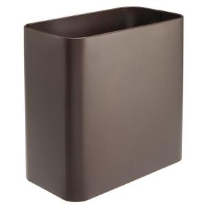 imagemDesign Small Metal 24 Gallon Trash Can Wastebasket Garbage Bin for Bathroom  Mini Slim Rubbish Waste Bin for Master or Guest Bath Bedroom Garage Laundry Room or Playroom Black Pack of 1Bronze