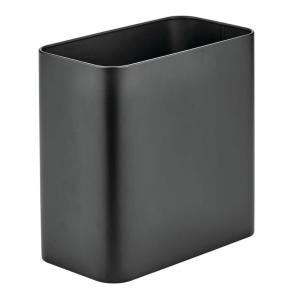 imagemDesign Small Metal 24 Gallon Trash Can Wastebasket Garbage Bin for Bathroom  Mini Slim Rubbish Waste Bin for Master or Guest Bath Bedroom Garage Laundry Room or Playroom Black Pack of 1Black
