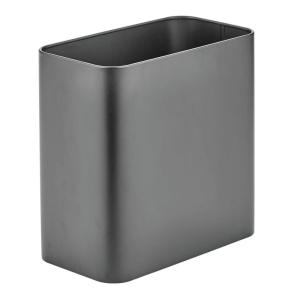 imagemDesign Small Metal 24 Gallon Trash Can Wastebasket Garbage Bin for Bathroom  Mini Slim Rubbish Waste Bin for Master or Guest Bath Bedroom Garage Laundry Room or Playroom Black Pack of 1Graphite Gray