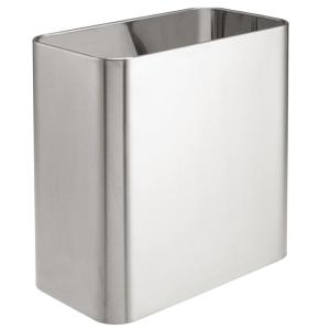 imagemDesign Small Metal 24 Gallon Trash Can Wastebasket Garbage Bin for Bathroom  Mini Slim Rubbish Waste Bin for Master or Guest Bath Bedroom Garage Laundry Room or Playroom Black Pack of 1Brushed