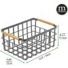 imagemDesign Metal Wire Food Organizer Storage Bin Basket with Bamboo Handles for Kitchen CabinetsPantry Organizing  Farmhouse Decor  Yami Collection  8 Pack  Graphite GrayNatural