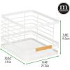 imagemDesign Metal Wire Rustic Farmhouse Large Food Organizer Stackable Storage Bin Basket with Wood Handle for Kitchen Pantry Shelf Cabinet or Cupboard  2 Pack  WhiteNatural