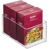 imagemDesign Plastic Kitchen Organizer  Storage Holder Bin with Handles for Pantry Cupboard Cabinet FridgeFreezer Shelves Counter  Holds Canned Food Snacks  Ligne Collection  6 Pack  Clear