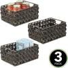 imagemDesign Set of 3 Wicker Storage Boxes  Small Wicker Baskets for Kitchen Storage and Organisation  Versatile and Compact Storage Baskets  Black WashBlack Wash